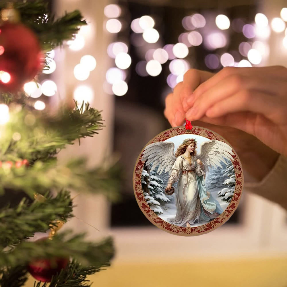 Christianartworkshop Ornements de Noël suspendus en forme d'anges, sculptures colorées et exquises B - image 1