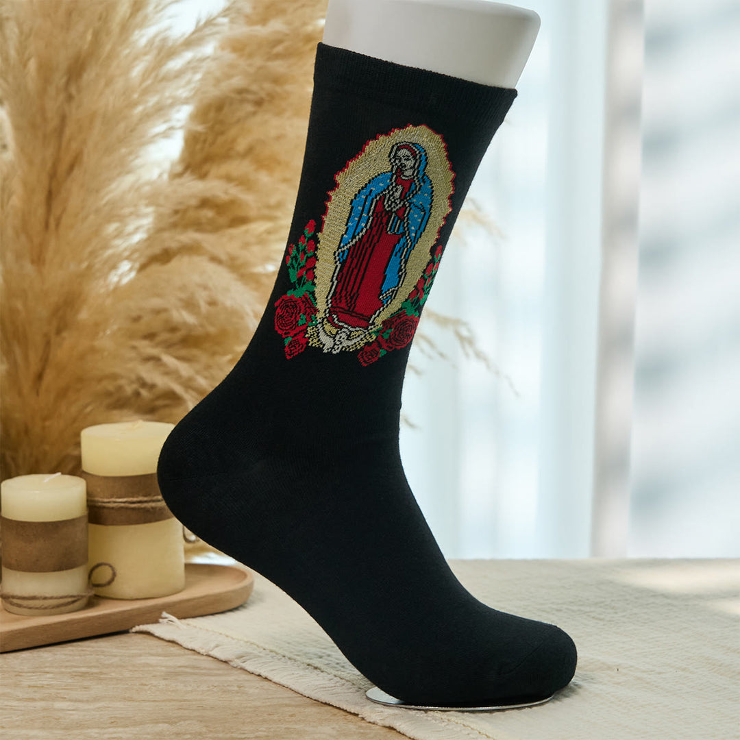 Christianartworkshop Chaussettes unisexes fidèles Notre-Dame de Guadalupe, porteuses de foi et de bénédictions quotidiennes - image 4