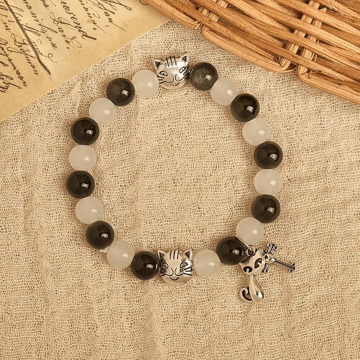 Christianartworkshop Bracelet de perles avec vache et chat noirs et blancs, bénédiction de Notre-Dame, chapelet animalier - image 13