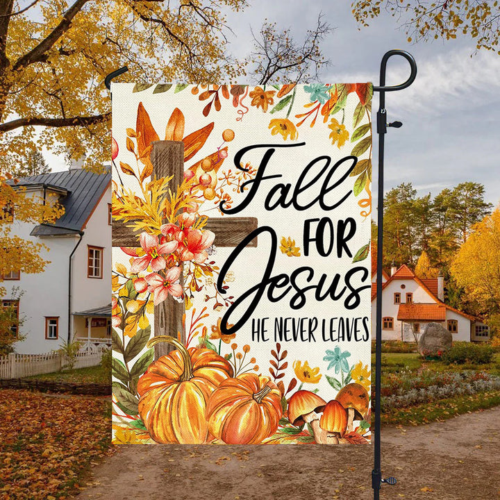 Christianartworkshop Drapeau de jardin d'automne « Fall for Jesus » avec cardinaux rouges et citrouilles - image 11
