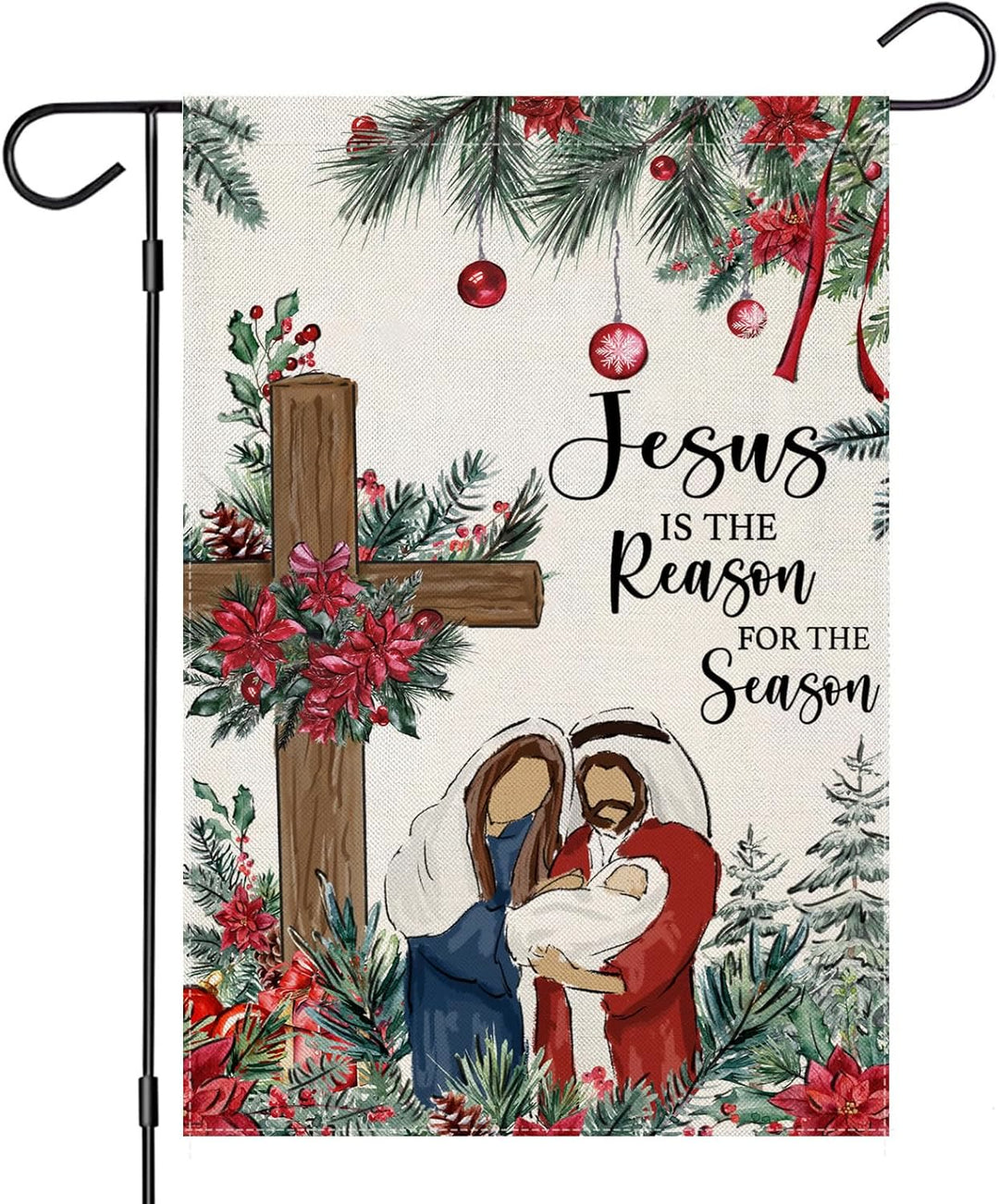 Christianartworkshop Crèche de Noël « Jésus est la raison » : Décoration de Noël sur le thème de la foi - image 6