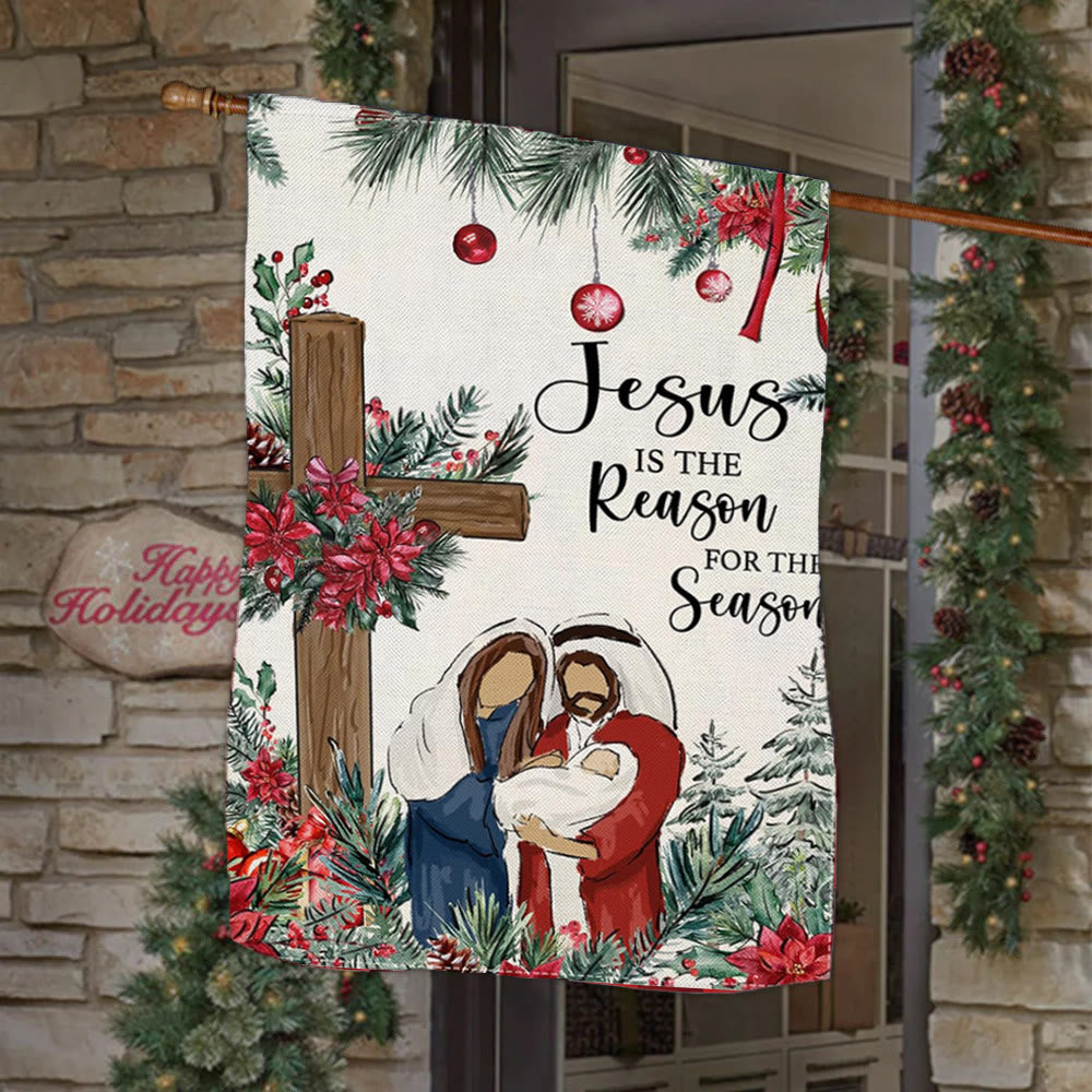 Christianartworkshop Crèche de Noël « Jésus est la raison » : Décoration de Noël sur le thème de la foi - image 1