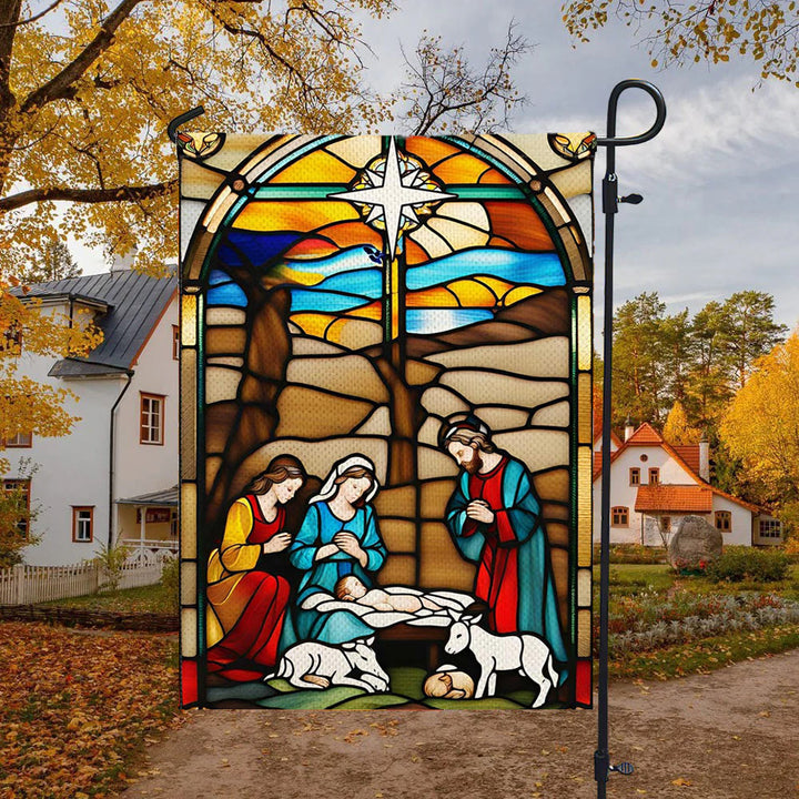 Christianartworkshop Drapeau de crèche Sainte Famille : Teinté - Décoration de Noël - image 4