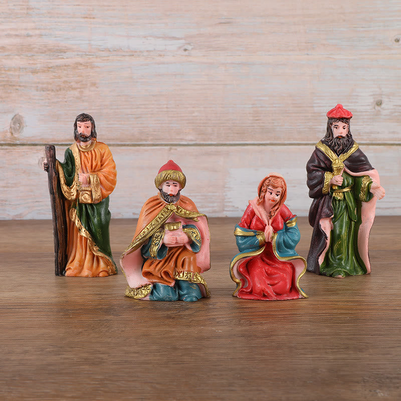 Christianartworkshop Ensemble complet de 10 décorations de bureau représentant une crèche de Noël - image 2