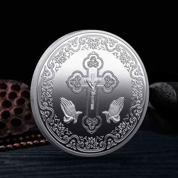 Christianartworkshop Pièce de monnaie de style classique représentant la couronne d'épines de Jésus, symbole de protection et de renforcement des liens. - image 2