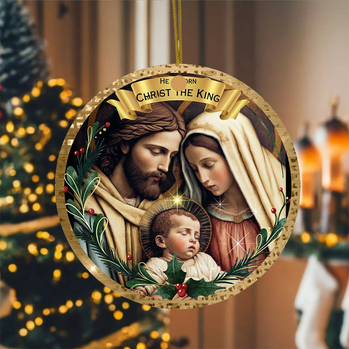 Christianartworkshop Ornements de Noël classiques de la Sainte Famille encadrés et dorés - Céramique - image 0