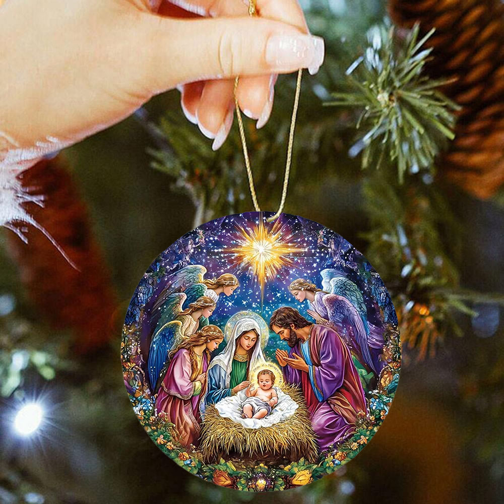 Christianartworkshop Ange festif et coloré - Décorations de Noël suspendues représentant la Nativité - image 1