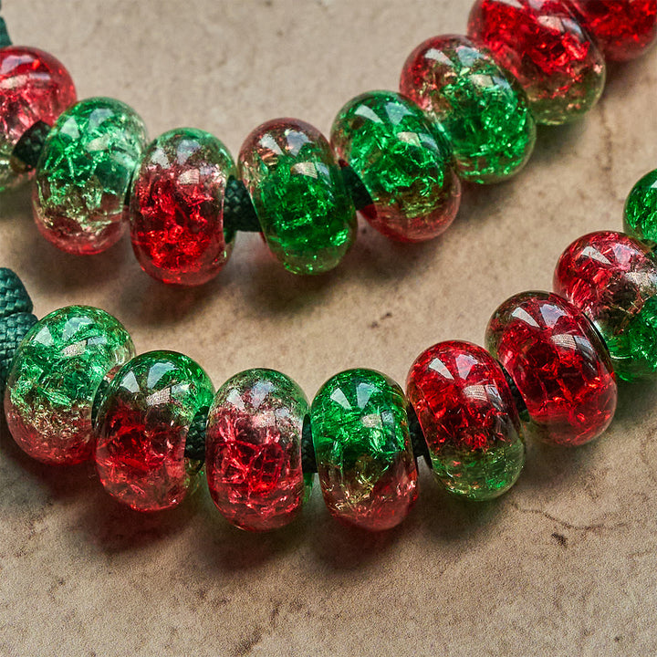 Christianartworkshop Chapelet de Noël en paracorde avec la bénédiction de la Sainte Famille et des perles rouges et vertes brillantes. - image 12