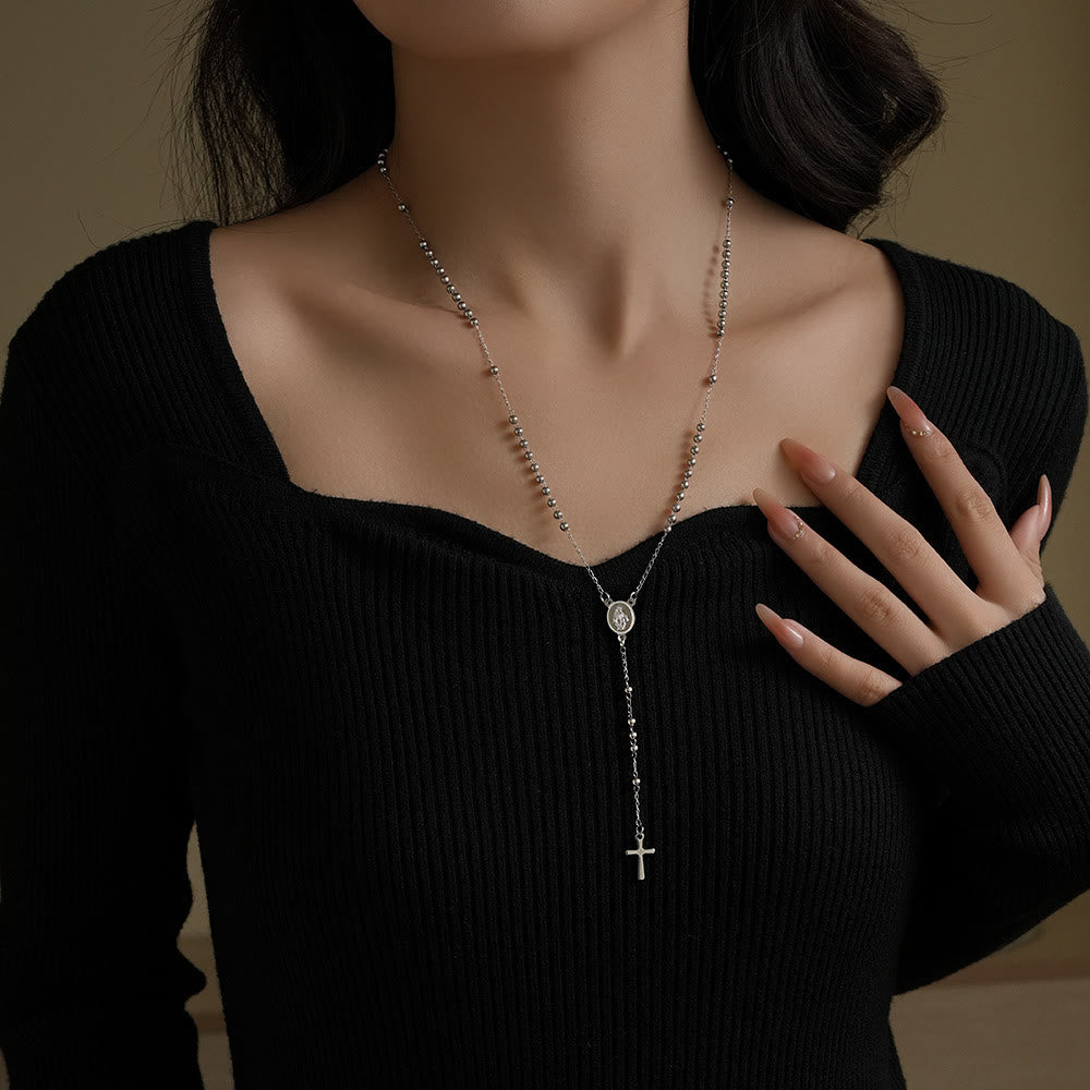 Christianartworkshop Collier et bracelet fins style chapelet, bénis par Notre-Dame - image 1