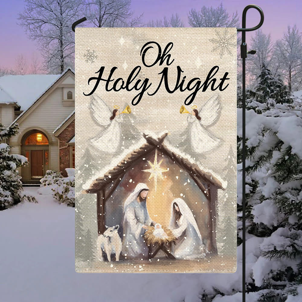 Christianartworkshop Crèche enneigée « Oh Holy Night » - Scène de Noël empreinte de foi - image 1