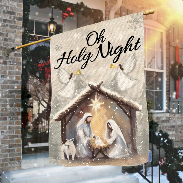 Christianartworkshop Crèche enneigée « Oh Holy Night » - Scène de Noël empreinte de foi - image 2