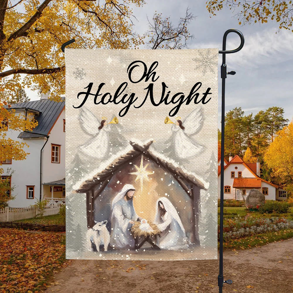 Christianartworkshop Crèche enneigée « Oh Holy Night » - Scène de Noël empreinte de foi - image 4