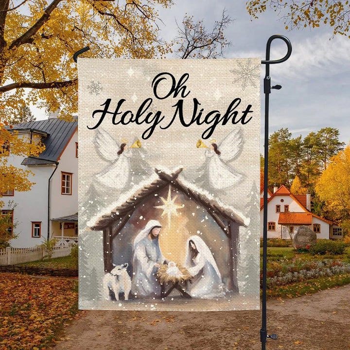 Christianartworkshop Crèche enneigée « Oh Holy Night » - Scène de Noël empreinte de foi - image 4