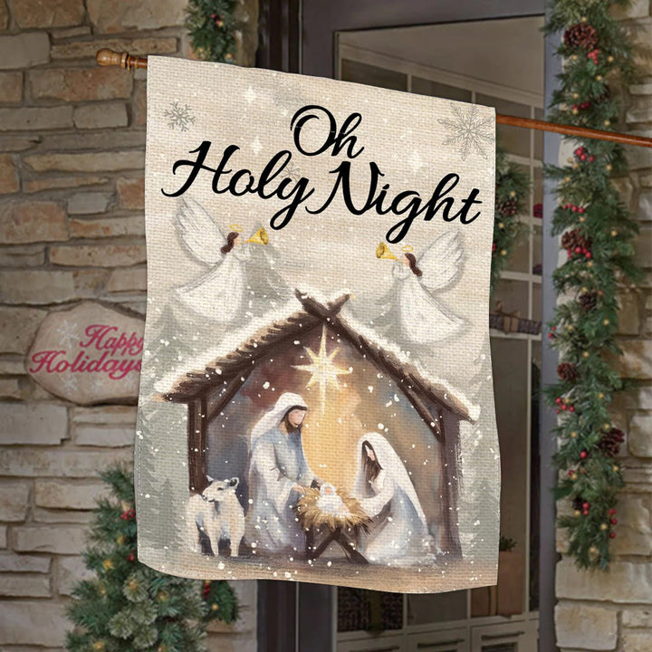 Christianartworkshop Crèche enneigée « Oh Holy Night » - Scène de Noël empreinte de foi - image 3