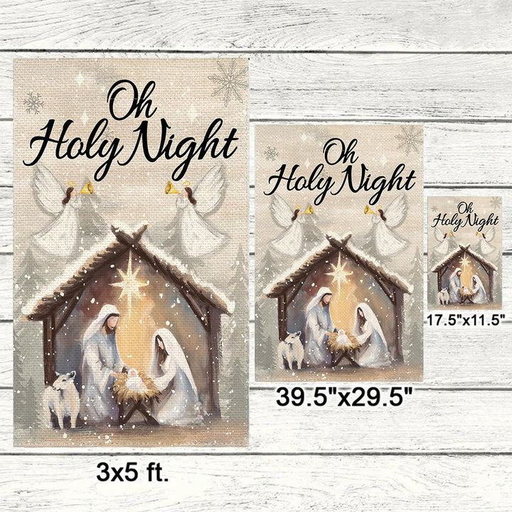 Christianartworkshop Crèche enneigée « Oh Holy Night » - Scène de Noël empreinte de foi - image 5