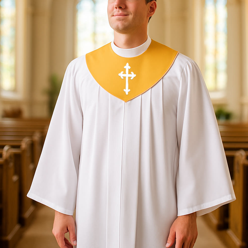 Robe de clergé divine pour les services religieux - Joug orné d'une croix , Christianartworkshop - image 14