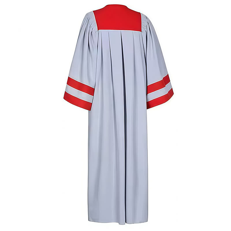 Christianartworkshop Robe de clergé officielle avec motif contrasté rouge et gris - image 3