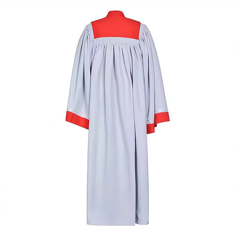 Christianartworkshop Robe de clergé pour cérémonie sacrée - Grise et rouge avec détails délicats - image 3