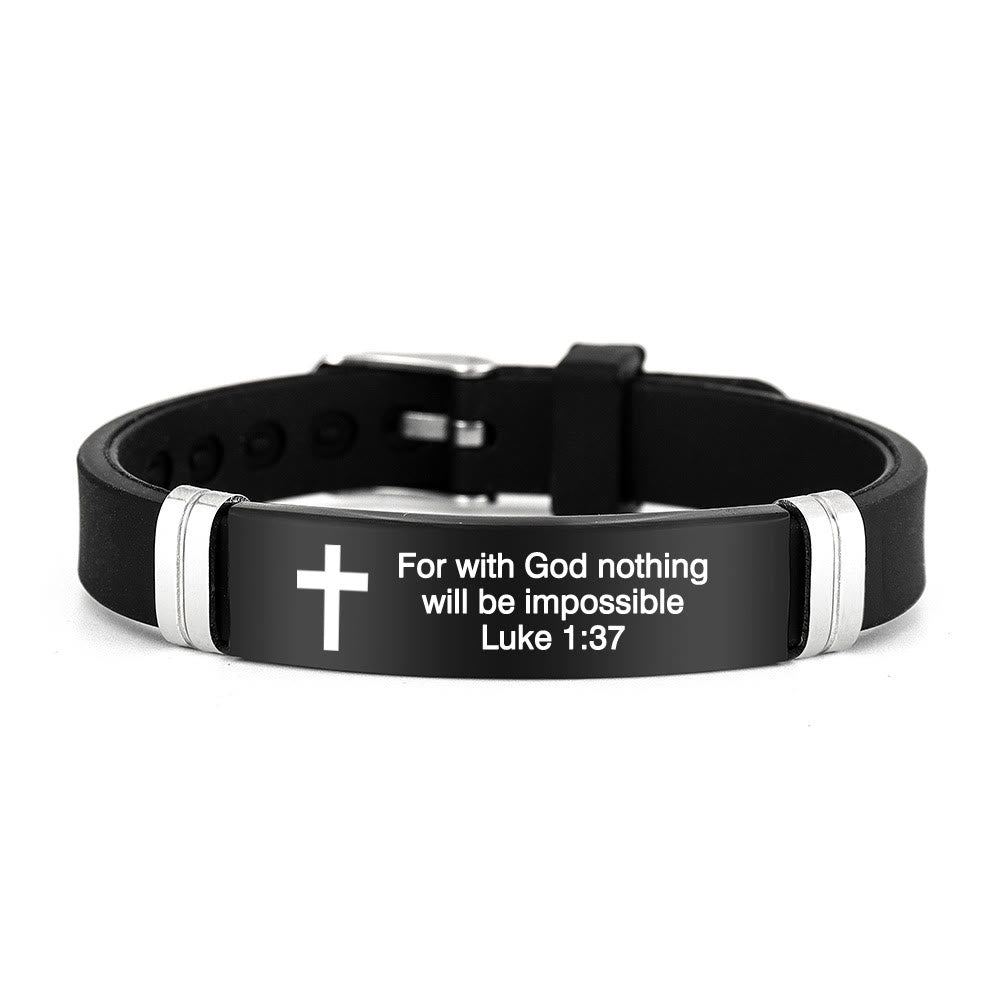 Bracelet croix multi-styles et motivant avec versets bibliques, créé par Christianartworkshop - Noir 1:37 - image 16