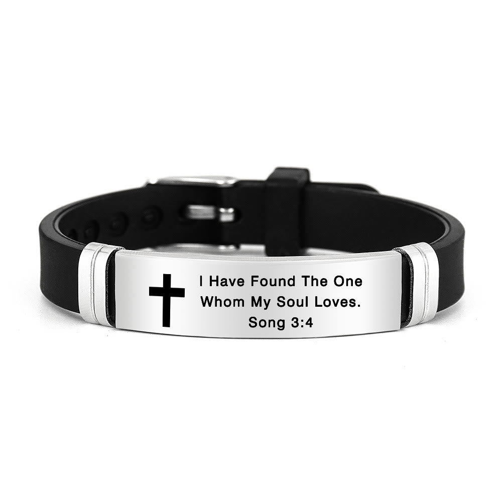 Bracelet croix multi-styles et motivant avec versets bibliques, créé par Christianartworkshop - Argent 3:4 - image 4