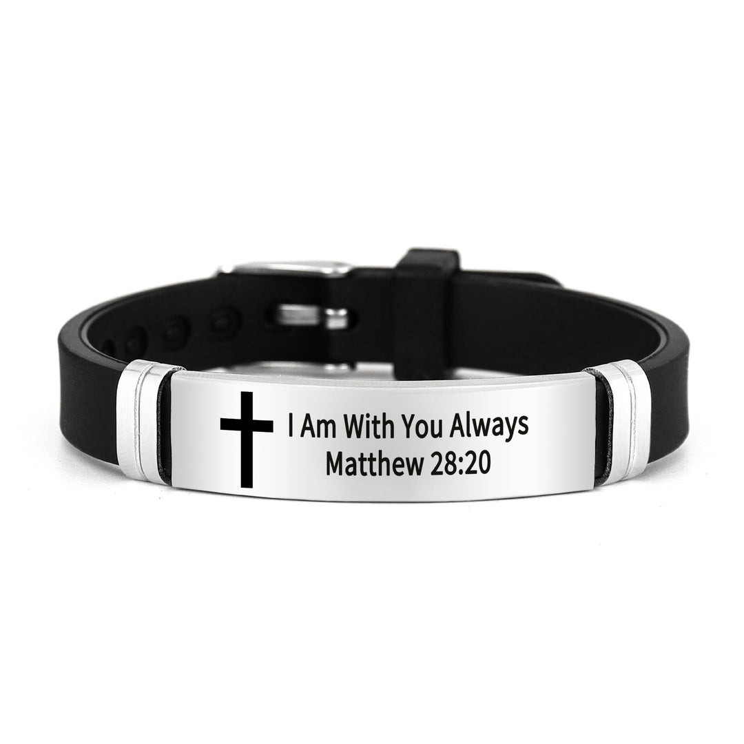 Bracelet croix multi-styles et motivant avec versets bibliques, créé par Christianartworkshop - Argent 28:20 - image 12