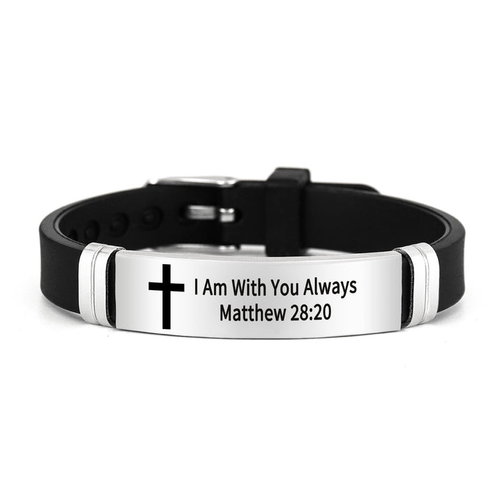 Bracelet croix multi-styles et motivant avec versets bibliques, créé par Christianartworkshop - Argent 28:20 - image 12