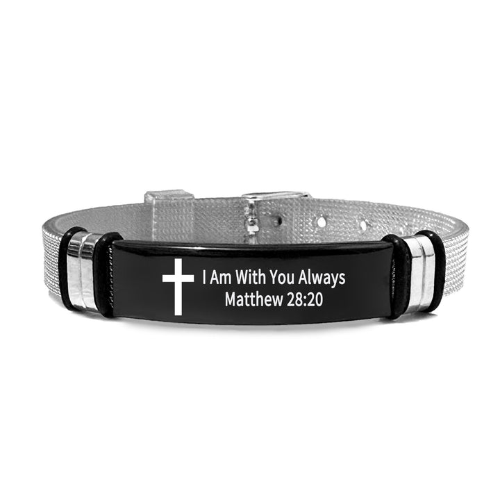 Bracelet croix multi-styles et motivant avec versets bibliques, créé par Christianartworkshop - PVC 28:20 - image 40