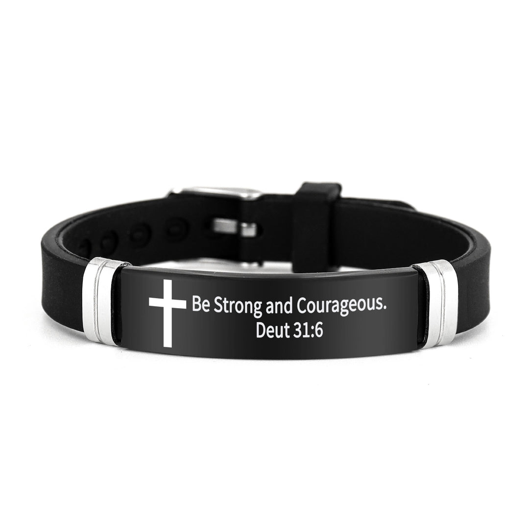 Bracelet croix multi-styles et motivant avec versets bibliques, créé par Christianartworkshop - Noir 31:6 - image 27
