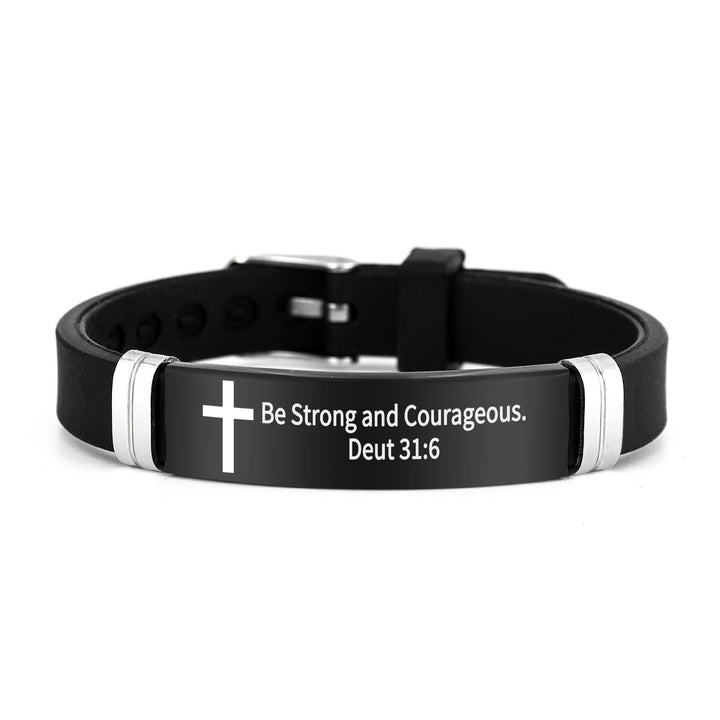 Bracelet croix multi-styles et motivant avec versets bibliques, créé par Christianartworkshop - Noir 31:6 - image 27