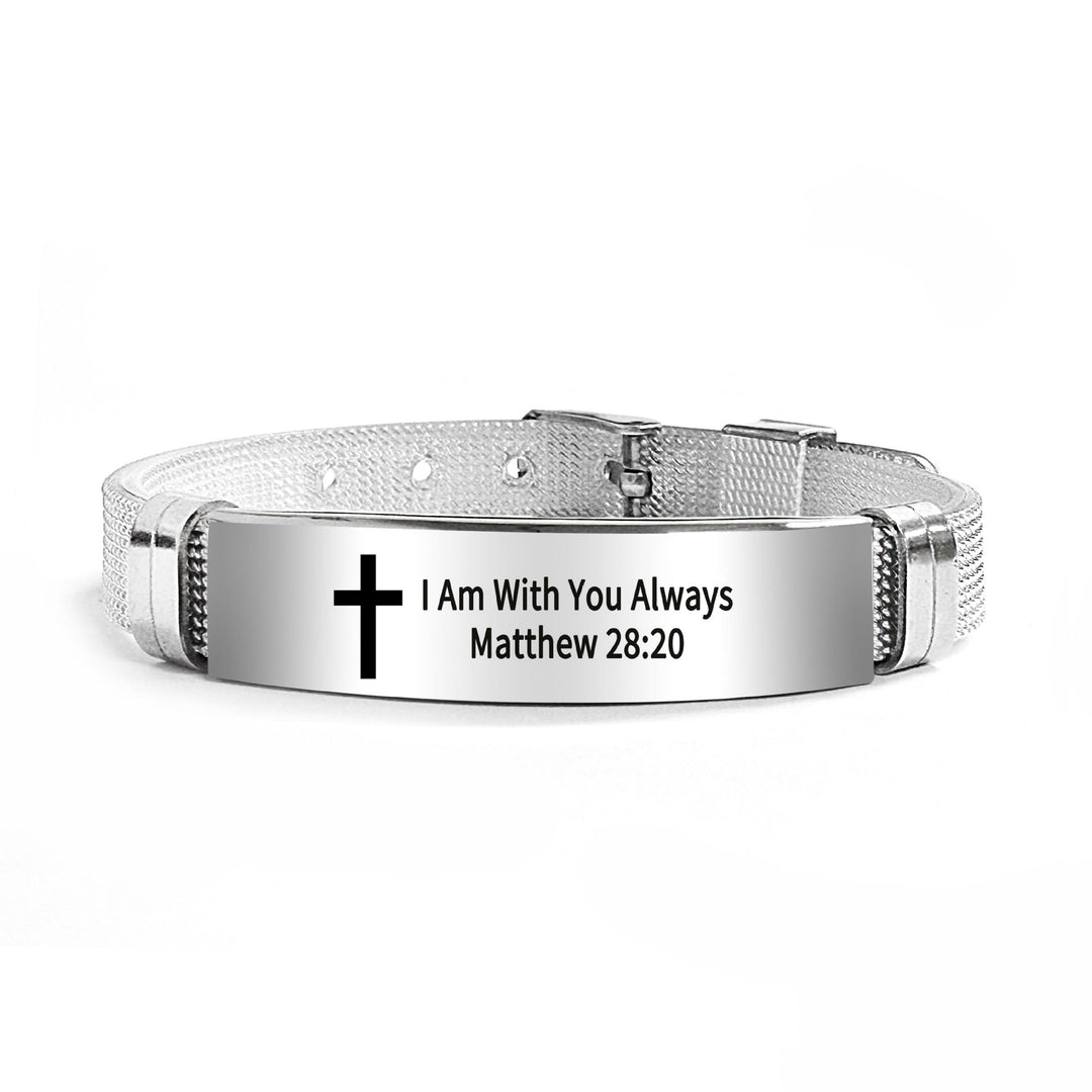 Bracelet croix multi-styles et motivant avec versets bibliques, créé par Christianartworkshop - PVC noir 28:20 - image 68