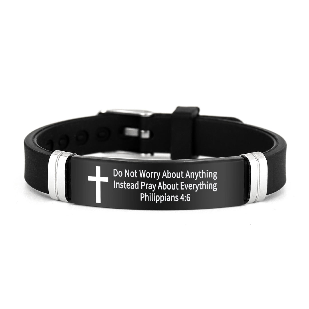 Bracelet croix multi-styles et motivant avec versets bibliques, créé par Christianartworkshop - Noir 4:6 - image 21