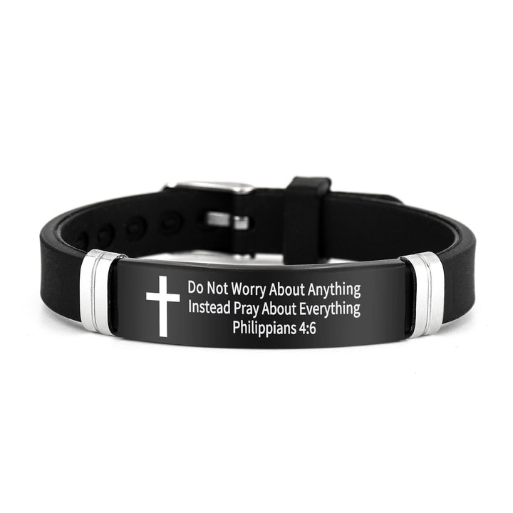 Bracelet croix multi-styles et motivant avec versets bibliques, créé par Christianartworkshop - Noir 4:6 - image 21