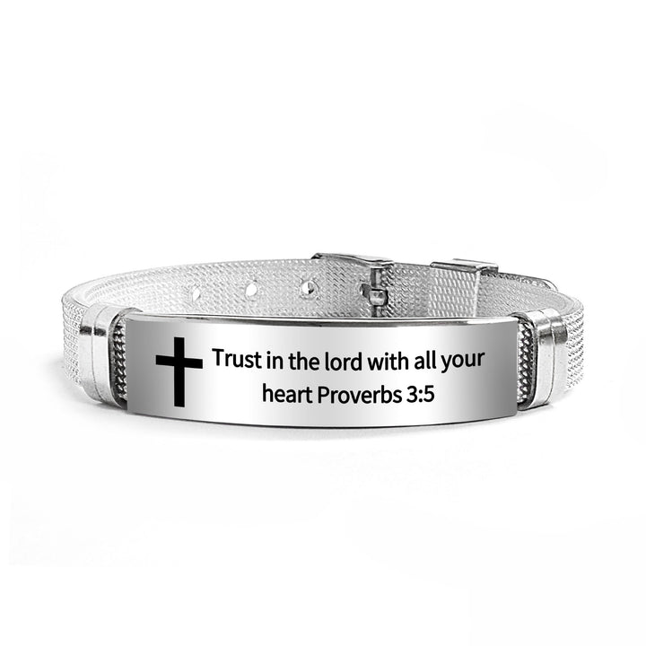 Bracelet croix multi-styles et motivant avec versets bibliques, créé par Christianartworkshop - PVC noir 3:5 - image 61