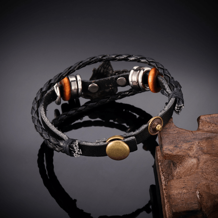 Bracelet Christianartworkshop rétro style mains jointes en prière, motif tressé noir « Que Dieu me bénisse ». - image 4