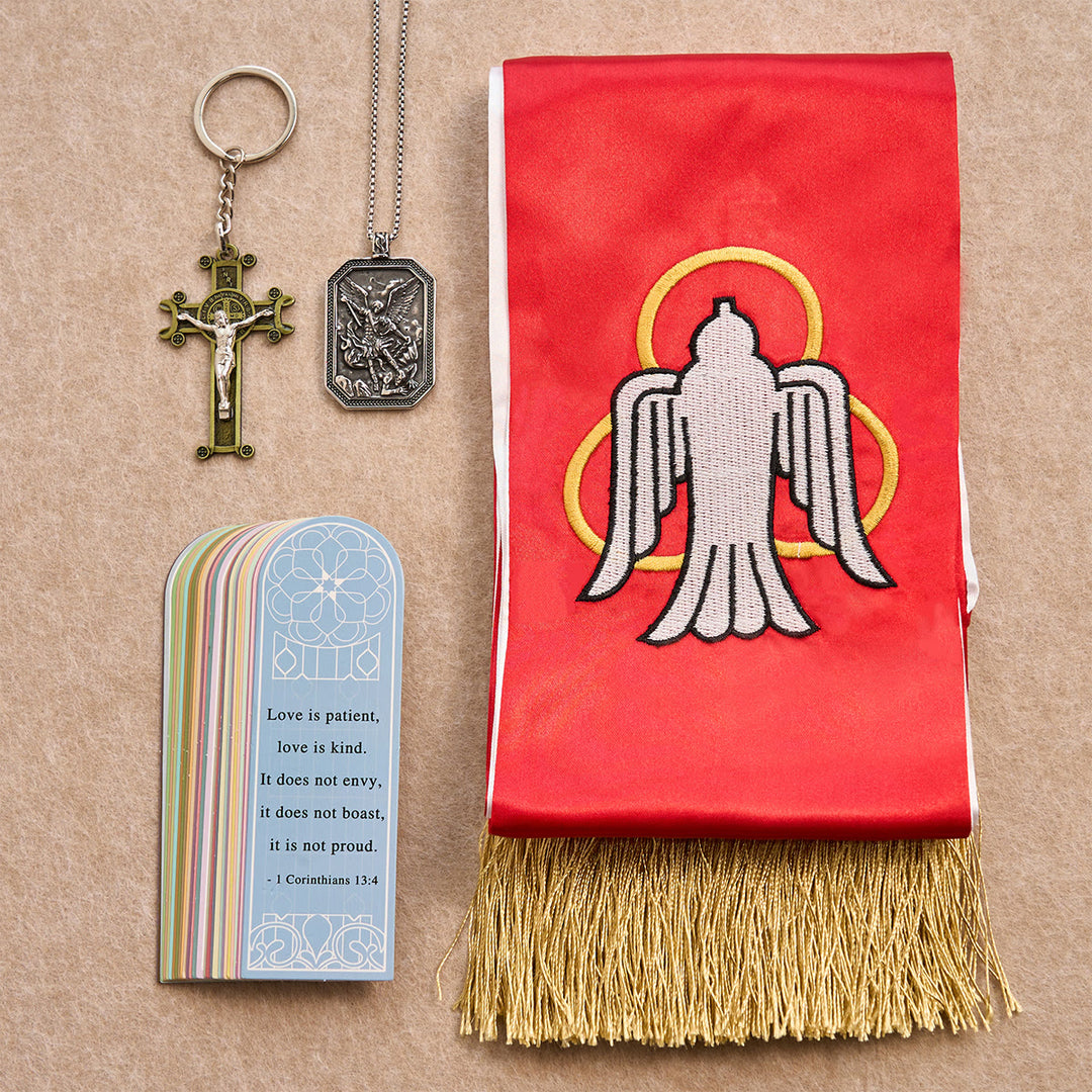 Christianartworkshop Coffret Saint Michel Gardien et Bénédiction de Grâce pour la prière et la réflexion de poche - Collier métallique - image 0