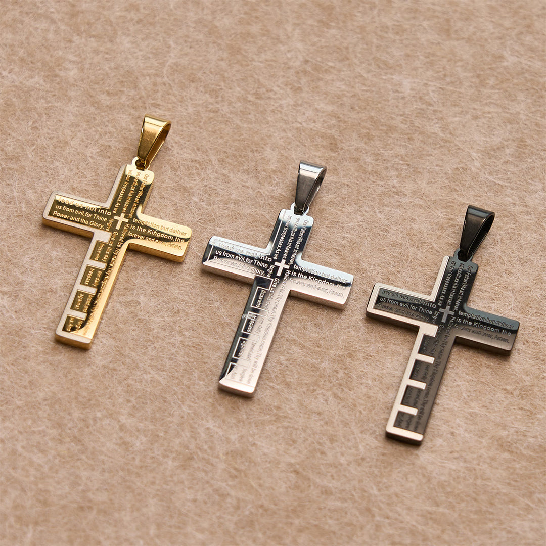 Christianartworkshop Ensemble de bénédiction Croix Noire et Dorée avec Vierge Marie et croix biblique : Vivez dans la foi - image 5