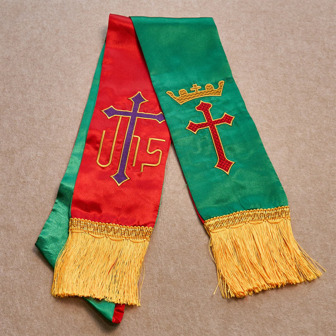 Christianartworkshop Ensemble de bénédiction de la Croix Royale en vert liturgique : Vivez vos journées avec foi - image 2