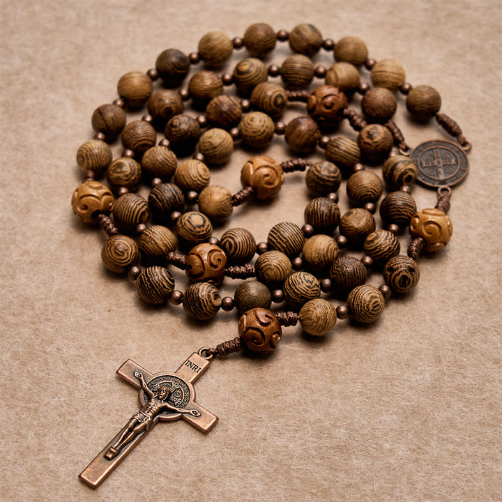 Christianartworkshop Ensemble de bénédiction avec étole rouge à la colombe du Saint-Esprit, chapelet en bois, porte-clés et marque-page - image 1