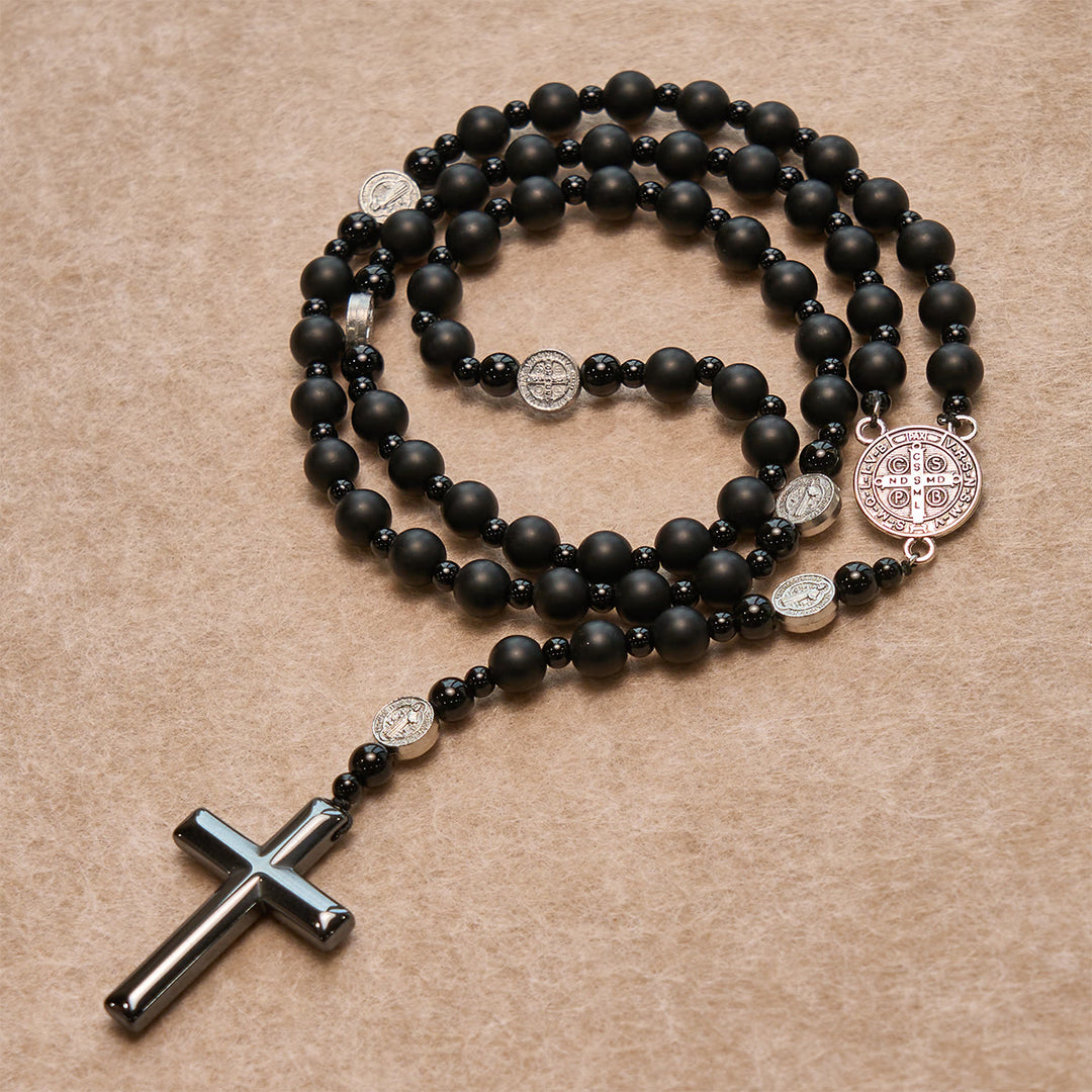Christianartworkshop Ensemble de bénédiction Croix d'Or Rouge avec chapelet Vierge et calculs biliaires : Vivez dans l'amour - image 1