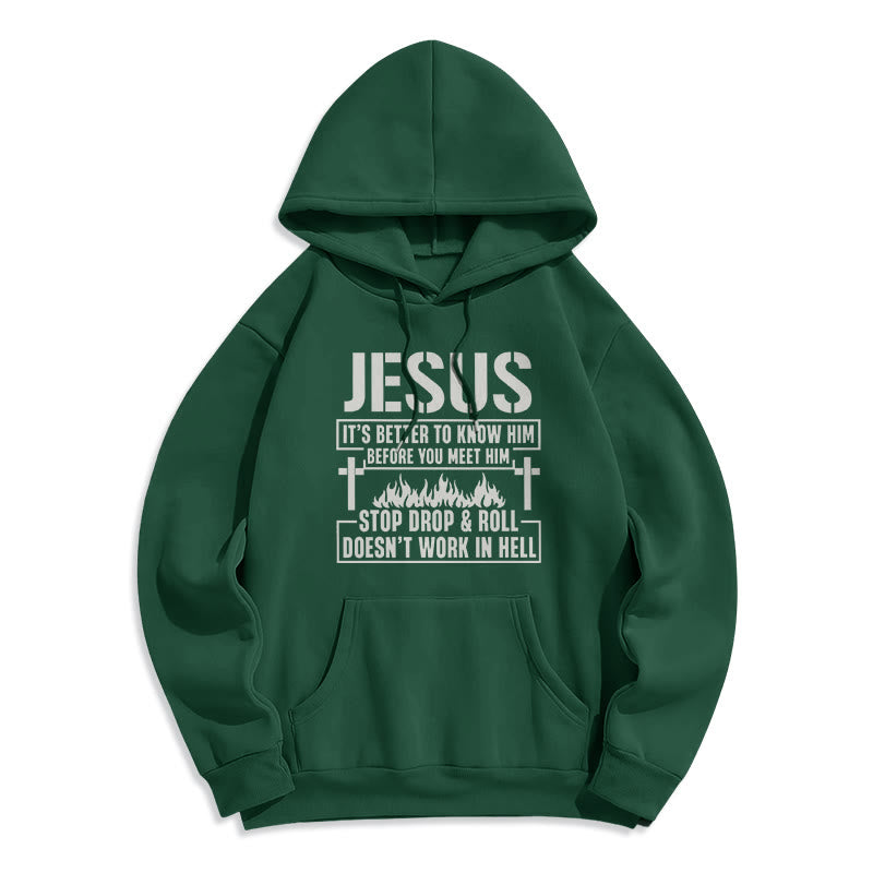 Christianartworkshop Sweat à capuche en polyester doublé polaire avec motif croix et flamme de Jésus et slogan « Foi ». - Vert - 2XL - image 7