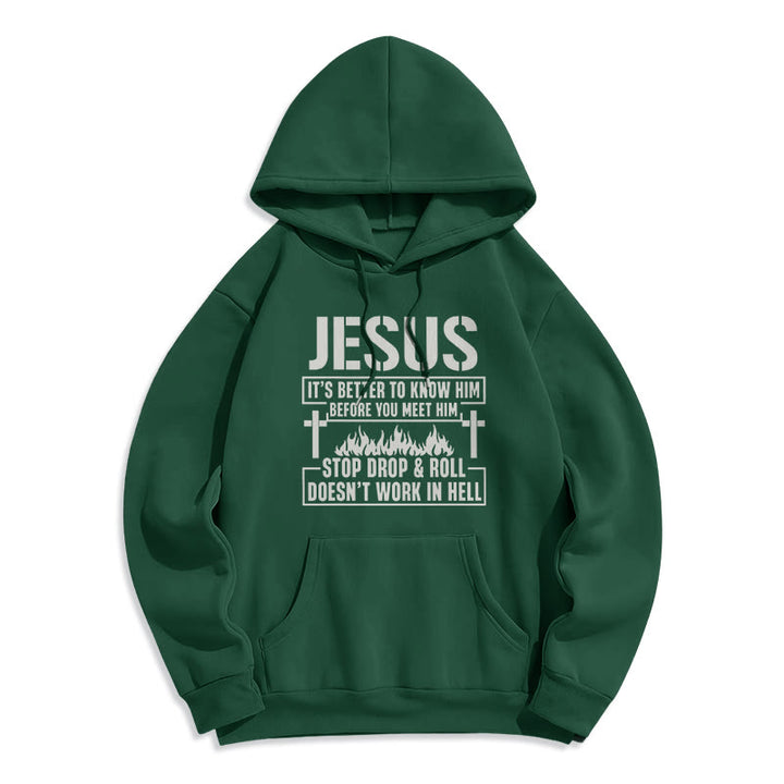 Christianartworkshop Sweat à capuche en polyester doublé polaire avec motif croix et flamme de Jésus et slogan « Foi ». - Vert - 2XL - image 7