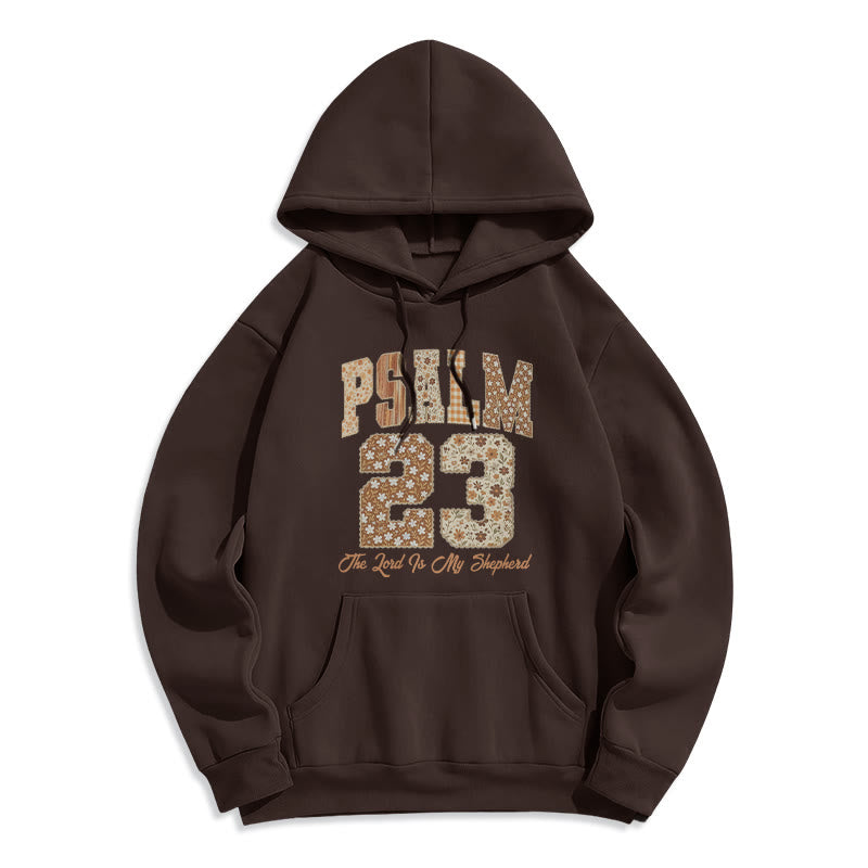Sweat à capuche Christianartworkshop Vintage Aesthetic Psalm 23 Faith Comfort en polyester doublé polaire - Brun - 2XL - image 0