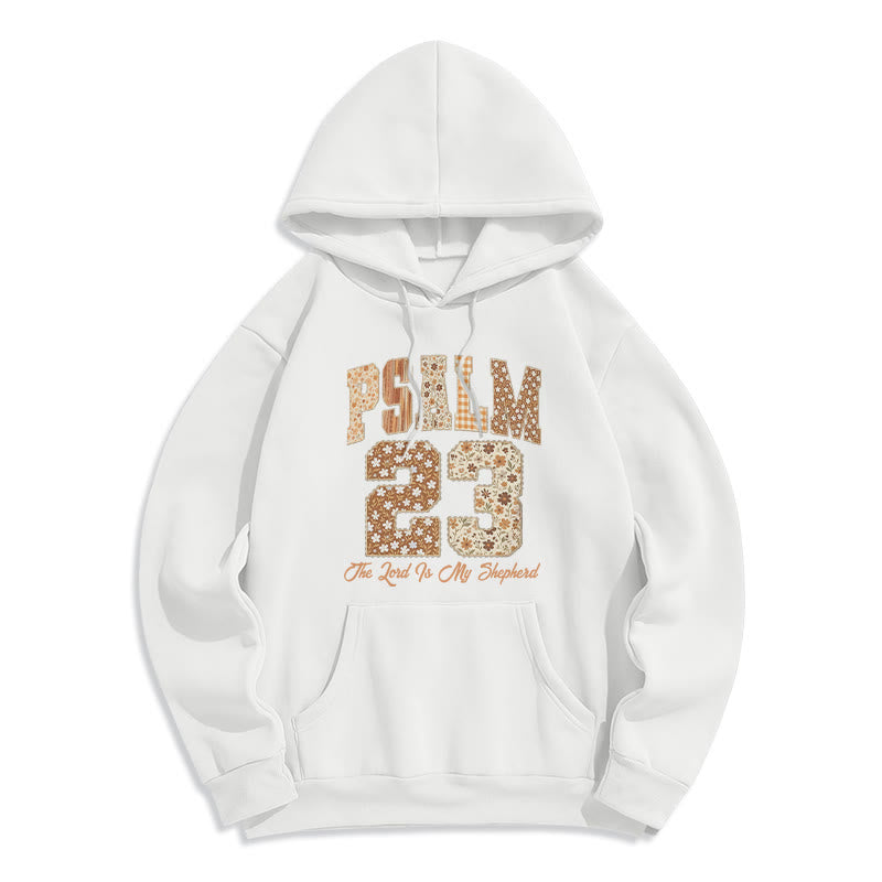 Sweat à capuche Christianartworkshop Vintage Aesthetic Psalm 23 Faith Comfort en polyester doublé polaire - Blanc - 2XL - image 1