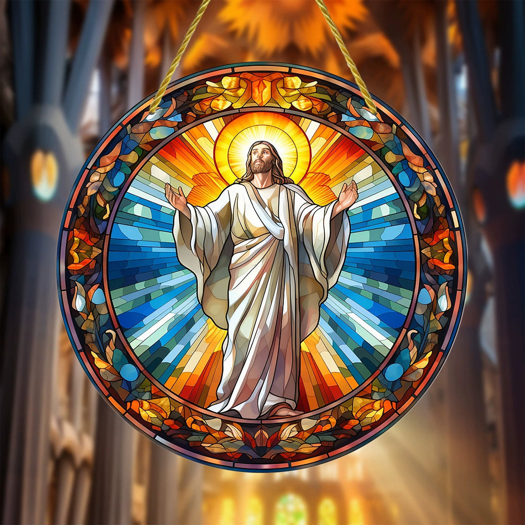 Christianartworkshop Collection Lumière du Monde : Ornements suspendus représentant la Sainte Famille, l'Adoration et la Bénédiction - H - 7,87''/20 cm - image 7