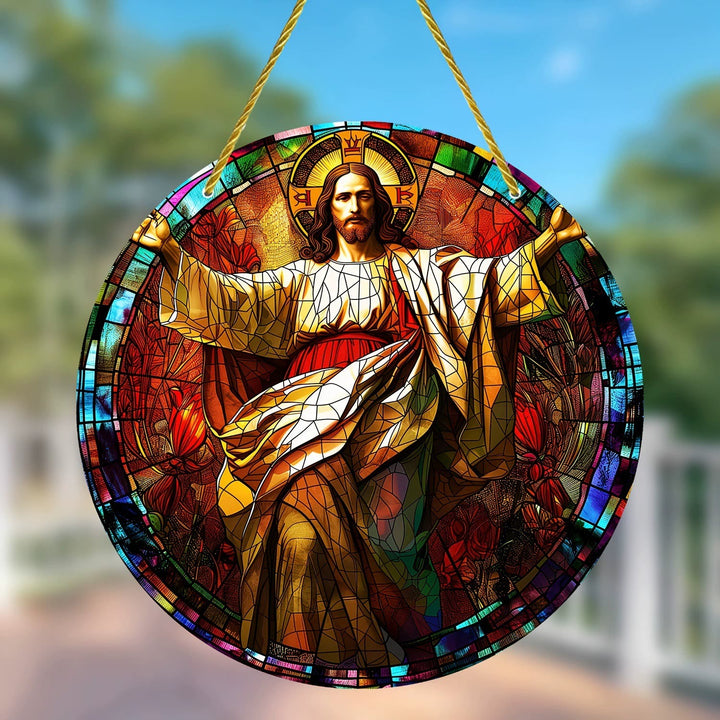 Christianartworkshop Collection Lumière du Monde : Ornements suspendus représentant la Sainte Famille, l'Adoration et la Bénédiction - C - 7,87''/20 cm - image 2