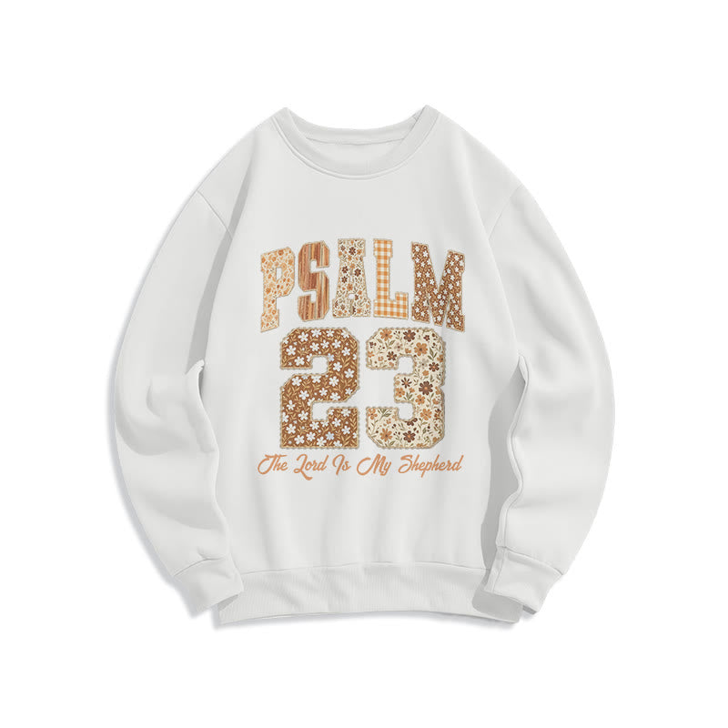 Sweat-shirt Christianartworkshop Vintage Aesthetic Psalm 23 Faith Comfort en polyester doublé polaire - Blanc - 2XL - image 0
