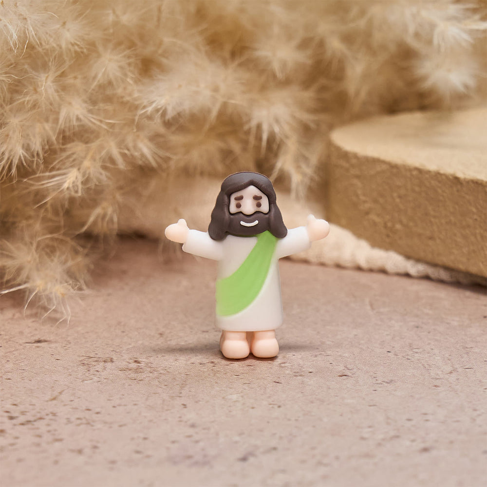Christianartworkshop 5/10/20/30 figurines « Câlins arc-en-ciel de Jésus » : Mini-figurines colorées pour des bénédictions quotidiennes - image 1