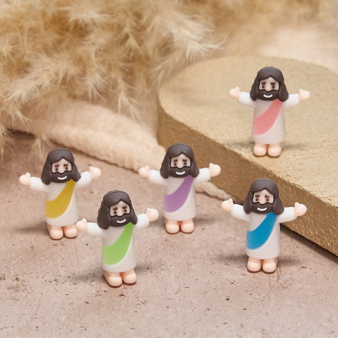 Christianartworkshop 5/10/20/30 figurines « Câlins arc-en-ciel de Jésus » : Mini-figurines colorées pour des bénédictions quotidiennes - 30 pièces/ensemble - image 0