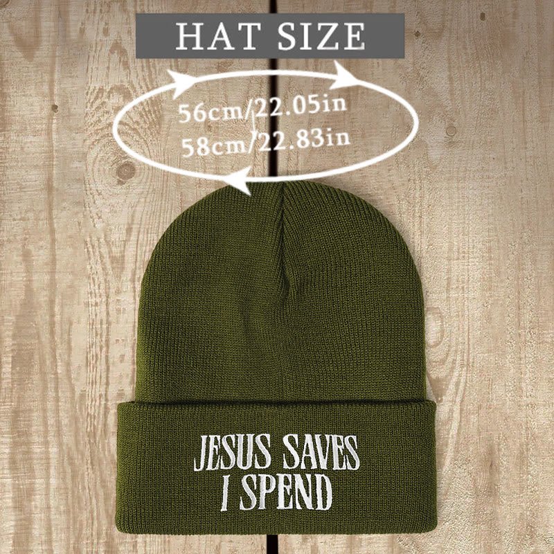 Christianartworkshop Bonnet tricoté humoristique « Jésus me sauve, je dépense » : Un humour fidèle pour les jours froids - image 4