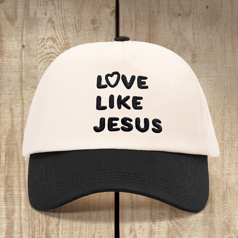 Christianartworkshop Chapeau chaleureux « Aimer comme Jésus » : Un amour fidèle empreint de douceur et de charme - Beige et noir - image 1
